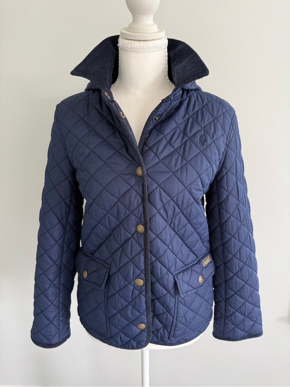 Ralph Lauren Girls Hooded Barn Jacket, Newport Navy, L